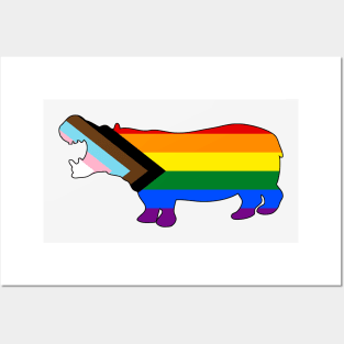 Progress Pride Hippo Posters and Art